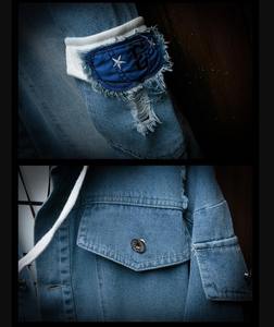 <b>Men's</b> Denim Sweatshirt Jacket Comfortable Cozy Outerwear Hip Hop Denim <b>Hoodie</b> for <b>Men</b> - Product Image 4