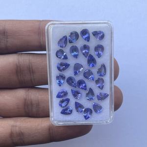 ลูกแพร์เจียระไนเหลี่ยมเพชรพลอยแทนซาไนต์สีม่วงสีม่วงสีฟ้าขนาด6มม. 8มม. ทำอัญมณีอัญมณีอัญมณีคุณภาพระดับ AAA - Product Image 2