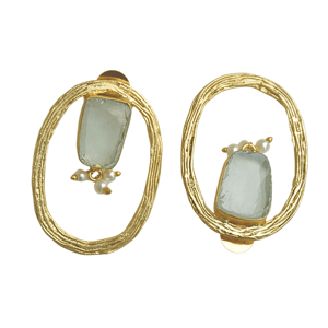 Pendientes de Latón al por Mayor, Diseño de Piedra Natural en Bruto, Acabado de Latón Antiguo, Pieza de Moda, Venta al por Mayor - Product Image 3