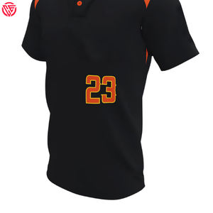 Maillot de baseball mince à deux boutons personnalisé de haute qualité à séchage rapide SoftballShirts de couleur personnalisée avec PrintedBaseball JerseyTop Quality - Product Image 2