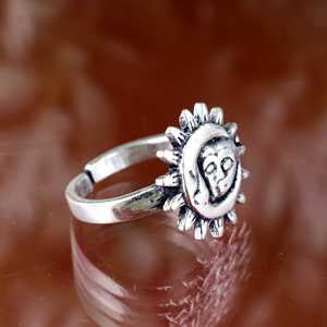 Unique Look <b>adjustable</b> Brass Sun And Moon Tribal <b>Ring</b> Fashionable Jewelry <b>Silver</b> Plated Vintage <b>Ring</b> Wholesale <b>Ring</b> For Women - Product Image 2