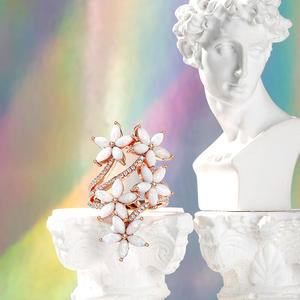 Jeulia Sweet-Smelling <b>Opal</b> Floral <b>Ring</b> in Rose <b>Gold</b> Plated Sterling Silver - Product Image 4