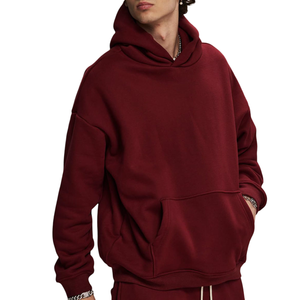 Sudadera CON CAPUCHA DE MODA callejera para hombre, 100% de algodón, ropa pesada de alta calidad, ropa de calle básica, Sudadera con capucha mezclada de algodón para hombre - Product Image 5
