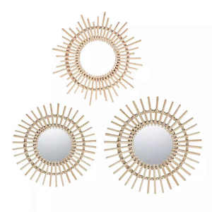 La mejor opción, respetuosa con el medio ambiente, espejo de ratán de Vietnam, elegante decoración de pared artesanal para baño, agrega encanto natural a su hogar - Product Image 6