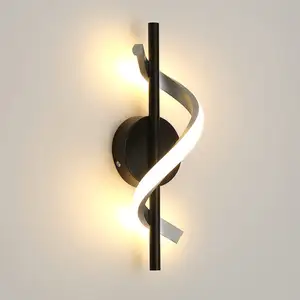 Lampada da parete a LED con Design a spirale in alluminio moderna 3000K/6000K 2 colori chiari camera da letto dell'hotel soggiorno corridoio decorazione curva applique da parete