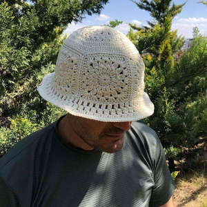Sombrero de Pescador Tejido a Mano para Hombre, Nuevo Modelo 2025 - Product Image 1