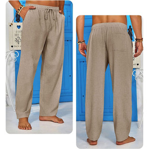 Pantalons en toile décontractés pour hommes, dernière mode, séchage rapide, respirant, haute durabilité, taille à cordon - Product Image 2