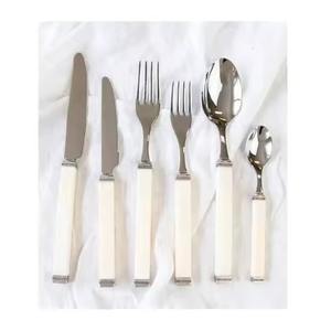 Ensemble de couverts en acier inoxydable doré à polissage miroir, très vendu, 5 pièces, avec manche en os, ensemble de couverts pour la maison, accessoire de cuisine - Product Image 6