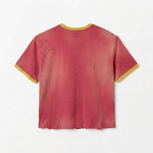 230 GSM Premium Cotton Eco-Friendly Oversized Men's T Shirt Vintage Washed <b>Red</b> Distressed Private Label Tee - Product Image 2