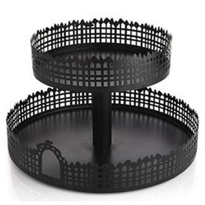 Chất lượng tốt nhất Vòng Kim Loại bánh đứng Đen Halloween trang trại cung cấp gốm chủ đề đáng sợ máu bữa ăn tối Ware tay làm việc - Product Image 5