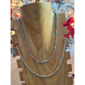 Collier ethnique Navajo avec coquille d'ormeau rouge/orange, en argent sterling plaqué or et diamant, pour mariages ou cadeaux - Product Image 2