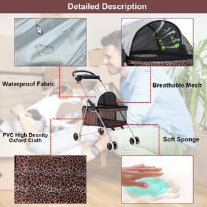 Cochecito para mascotas fácil de llevar para aventuras al aire libre con impresión personalizada de tela resistente a la intemperie - Product Image 3