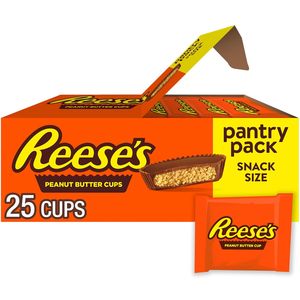 REESE'S Milk Chocolate Snack Size Peanut Butter Cups, Candy Pantry Pack, 13.75 oz (25 Pieces) - Product Image 4