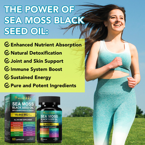 Cápsulas de Aceite de Semilla Negra y Musgo Marino con Ashwagandha y Jengibre, <span class=keywords><strong>19</strong></span>,445 mg por Porción, Marca Privada al por Mayor para el Cuidado de la Salud - Product Image 2
