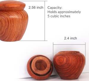 Petite urne pour cendres humaines ou d'animaux domestiques Petite crémation commémorative Mini palissandre Mini partage Urne funéraire personnelle Cendres commémoratives en bois - Product Image 2