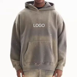 Los fabricantes de ropa más vendidos Sudadera con capucha desgastada Logotipo personalizado Imprimir Oversized Streetwear Sudaderas con capucha Sudadera con capucha para hombre - Product Image 1