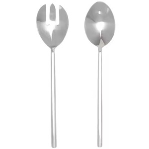 Ensemble de service de salade en acier inoxydable pour restaurant, ensemble de fourchettes et de cuillères à manche en laiton, ustensiles robustes - Product Image 2
