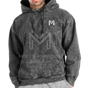 เสื้อแขนยาวมีฮู้ดซักด้วยกรดเสื้อแฟชั่นลายถนนสำหรับฤดูหนาว - Product Image 1