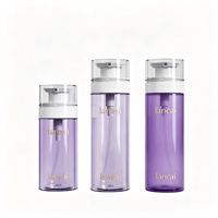 Bouteille cosmétique de luxe avec bouton-poussoir intégré et paille, en plastique sans BPA, anti-fuite, avec couvercle à paille à pression, pour huiles de luxe