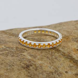 Banda de piedras preciosas citrino Natural de Plata de Ley 925, venta al por mayor, buena calidad, recién llegado, anillo delicado, joyería fina, proveedor al por mayor - Product Image 2