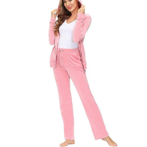 ชุดวอร์มผู้หญิงผ้ากำมะหยี่แฟชั่นมีให้เลือกทุกสีพร้อมโลโก้ออกแบบเอง - Product Image 3