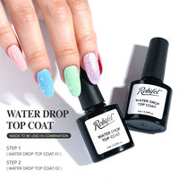 Robifel Top Coat Gel Non Toxique Écologique Fournitures pour Ongles Salon 7ml Nouveau Transparent Sans Résidu Effet Goutte d'Eau 3D