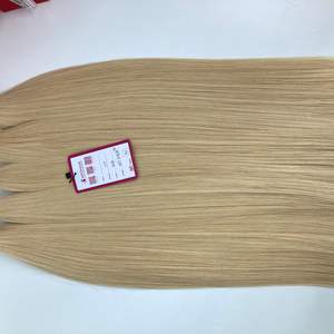 Cabello Remy de color rubio a granel de alta calidad 20 pulgadas recto 100% Remy Top en extensión de cabello - Product Image 4