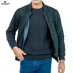 Nouveautés Veste zippée à manches longues pour hommes Vestes pour hommes Bomber confortable et respirant en toile avec motif patchwork - Product Image 4