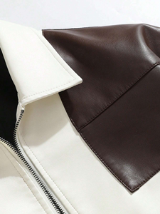 Chaqueta de Cuero Genuino con Logotipo y Estilo Personalizados para Hombre, Manga Larga, Corte Ajustado, Diseño de Parches, Chaquetas de Cuero de Moda Primavera - Product Image 4