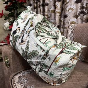 Meilleure vente Bhatyani artisanat multi-fonctionnel grand sac polochon en coton matelassé sac de sport fait à la main fermeture à glissière fourre-tout pour le Fitness - Product Image 5