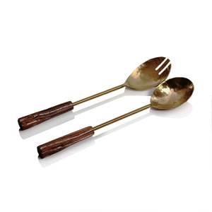 Juego de cubiertos negros y dorados con mango de resina negra JUEGO DE SERVIDOR DE SALAD PRODUCTO INDIO HECHO A MANO TARIFA DE FÁBRICA DISPONIBLE - Product Image 4