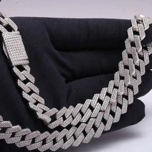 Cadena cubana de diamantes, joyería de Hip Hop de Plata de Ley de 8mm, collar de rapero para Unisex - Product Image 2