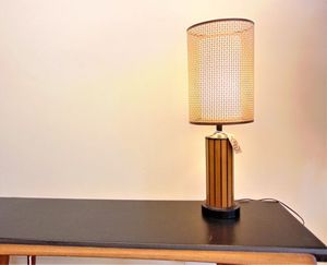 Handmade Rattan Lamp Shade Customized Design Farmhouse Style Desk Lamp with Warm White LED <b>Lighting</b> Creative Weave - Product Image 6
