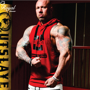 Camiseta sin mangas de culturismo de verano con capucha para hombre, ropa de gimnasios, chalecos sin mangas para hombre, camisetas de algodón, chaleco deportivo muscular - Product Image 2