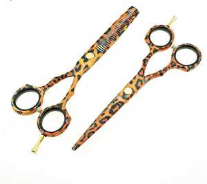 Kit de cisailles amincissantes pour coiffeur professionnel Equate hommes/femmes ciseaux de coupe de cheveux dents de bord de rasoir manche en acier inoxydable tranchant - Product Image 1