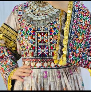 Hecho a mano tradicional afgano Vintage Pashtun hecho a mano Pashtun Kuchi vestido de fiesta boda Perahan Tunban vestido Tribal - Product Image 3