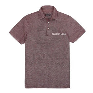 Polos en polyester pull décontracté de haute qualité pour hommes nouvelle mode à manches courtes tissu tricoté solide - Product Image 1