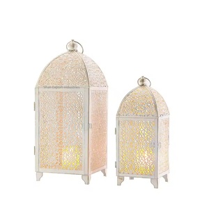 Vente chaude Mini Blanc Métal Coupe travail Marocain Bougie Lanterne Pour La Maison Ramadan Décoration Mini Lanternes Suspendues - Product Image 6