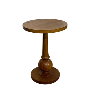 Table d'appoint en noyer artisanale, table d'appoint ronde moderne en bois foncé, meuble d'appoint pour salon, chambre à coucher, design en bois massif, table d'appoint en vente - Product Image 2