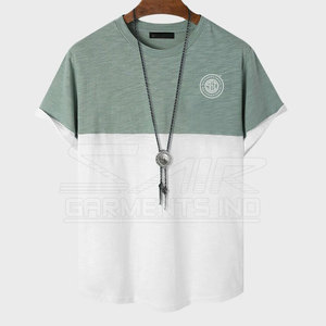 เสื้อยืดผู้ชายไซส์ใหญ่ยอดนิยม สีตัดกัน สไตล์ใหม่ เสื้อยืดคอกลมผู้ชาย - Product Image 3