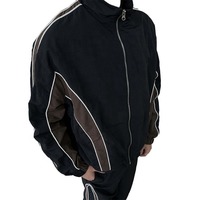 Ensemble survêtement coupe-vent en coton brodé et imprimé sur mesure pour homme – Hiver léger, respirant, doublure en maille, coupe-vent rapide