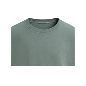 เสื้อยืดลำลองผู้ชายไซส์ใหญ่ คุณภาพสูง ปรับแต่งโลโก้ได้ ด้านหน้าสีเทาล้วน 220gsm ผ้าฝ้ายออร์แกนิค 100% ระบายอากาศได้ดี ปักลาย - Product Image 6