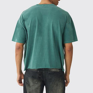 High Quality 100% Cotton Cropped Oversized Boxy Fit T-<b>Shirt</b> for <b>Men</b> Custom Screen Printed Logo Casual Wear 250 GSM Woven - Product Image 5