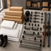Système de rangement de garage modulaire JH-Mech avec crochets, paniers en fil métallique, étagères, accessoires en acier pour panneaux à lattes
