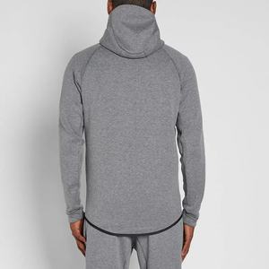 Ropa deportiva de dos piezas, chándal para correr, chándal para hombre, logotipo personalizado, sudaderas con capucha y cremallera completa, chándal polar tecnológico de poliéster para hombre - Product Image 4