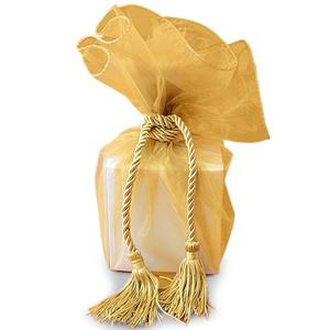 Gold <b>Organza</b> Fabric Wraps Premium <b>Packaging</b> <b>Materials</b> with Gold Trim - Product Image 1