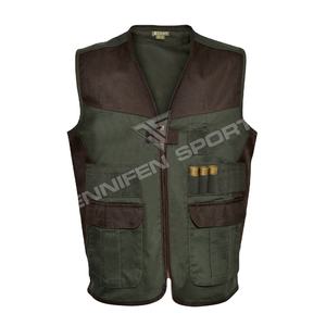 Gilet de chasse imperméable en Gore-Tex grande taille pour l'hiver, bandes de cartouches, tissu en toile de coton/nylon, fermeture éclair, poches avant - Product Image 1