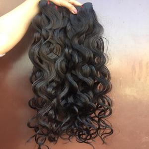 Cabello Remy humano 100% tejido crudo indio virgen onda de agua donante único doble trama sin procesar cutícula alineada cabello de templo - Product Image 4