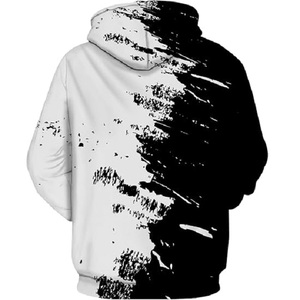 Hommes Adolescents Femmes 100% Coton Graphique Personnalisé Pull À Capuche Confortable Imprimé 3D Noir Blanc Doublé Direct Bangladesh - Product Image 2
