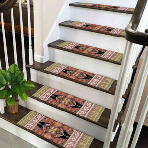 พรมพิมพ์ลายชาติพันธุ์สีชมพู-ทันสมัยทันสมัยทันสมัยและทำความสะอาดง่ายก็อบเลน - Product Image 1